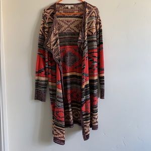 Long patterned cardigan